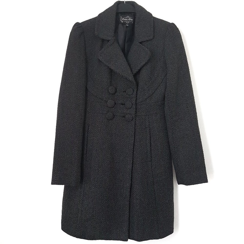 Outer Edge Women Dark Gray Coat, Size S
